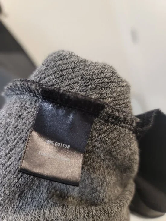 NY 77 Design Off Shoulder Black Metallic Silver Knit Top Size 4 / XL - Picture 6 of 7